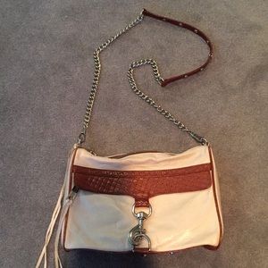 Rebecca Minkoff White & Brown Leather crossbdy bag
